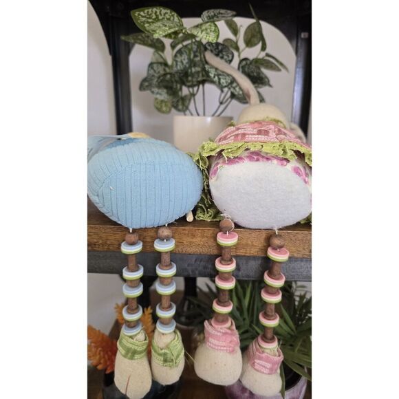 Pier 1 Mr & Mrs Peter Cottontail Easter Bunny Rabbit Shelf Sitter Plush Pier One - Picture 7 of 10